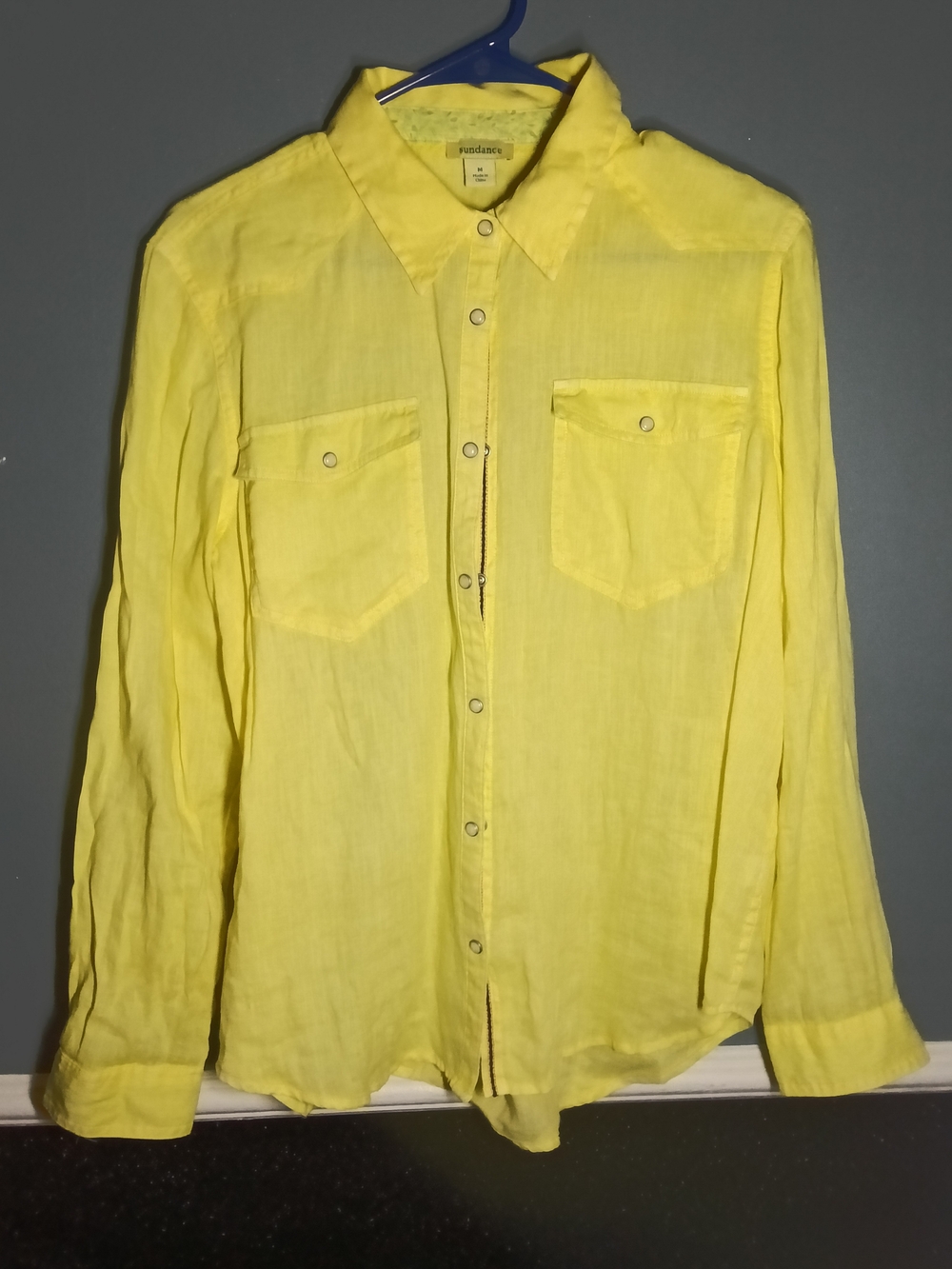 Sundance Yellow Lightweight Button-Front Shirt Jacket